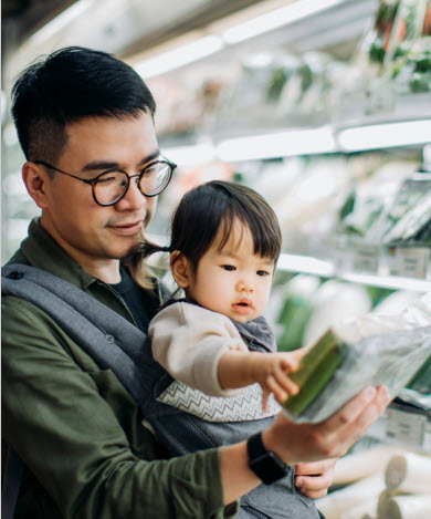 Father holding child